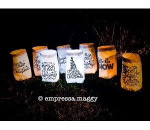 ITH Stickdatei - Lichtbeutel Weihnachts Sprüche